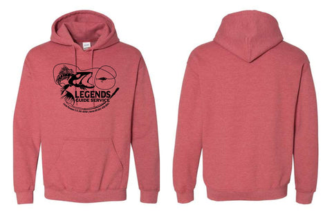 LGS - Legends Guide Service Heather Red Hoodie | Front Only