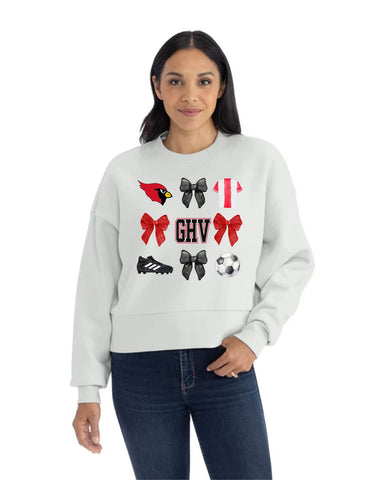 GHV Soccer '25-Bow Design Next Level Apparel Ladies' Heavyweight Sweatshirt