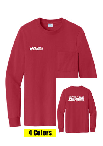 Holland Contracting - Long Sleeve Pocket Tee