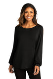 FTSB Port Authority ® Ladies Luxe Knit Jewel Neck Top