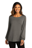 FTSB Port Authority ® Ladies Luxe Knit Jewel Neck Top