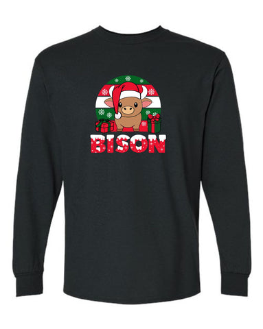 NI Holiday Spirit Shop '24 - Christmas Bison | Long Sleeve Tee (Youth/Adult)