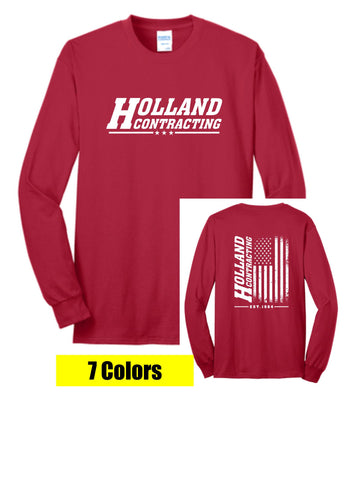 Holland Contracting - Long Sleeve Tee | Flag Design