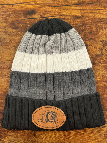 Algona Boosters - Black Stripe Spacecraft Throwback Beanie (Leather Patch)