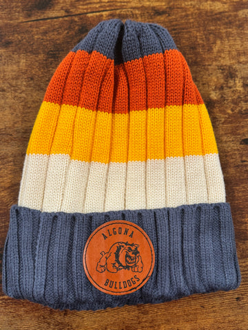 Algona Boosters -Blue Stripe Spacecraft Throwback Beanie (Leather Patch)