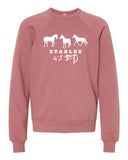 4J -BELLA + CANVAS - Youth Sponge Fleece Crewneck Sweatshirt  | 3 Horses