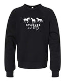 4J -BELLA + CANVAS - Youth Sponge Fleece Crewneck Sweatshirt  | 3 Horses