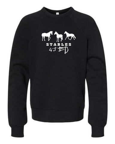 4J -BELLA + CANVAS - Youth Sponge Fleece Crewneck Sweatshirt  | 3 Horses